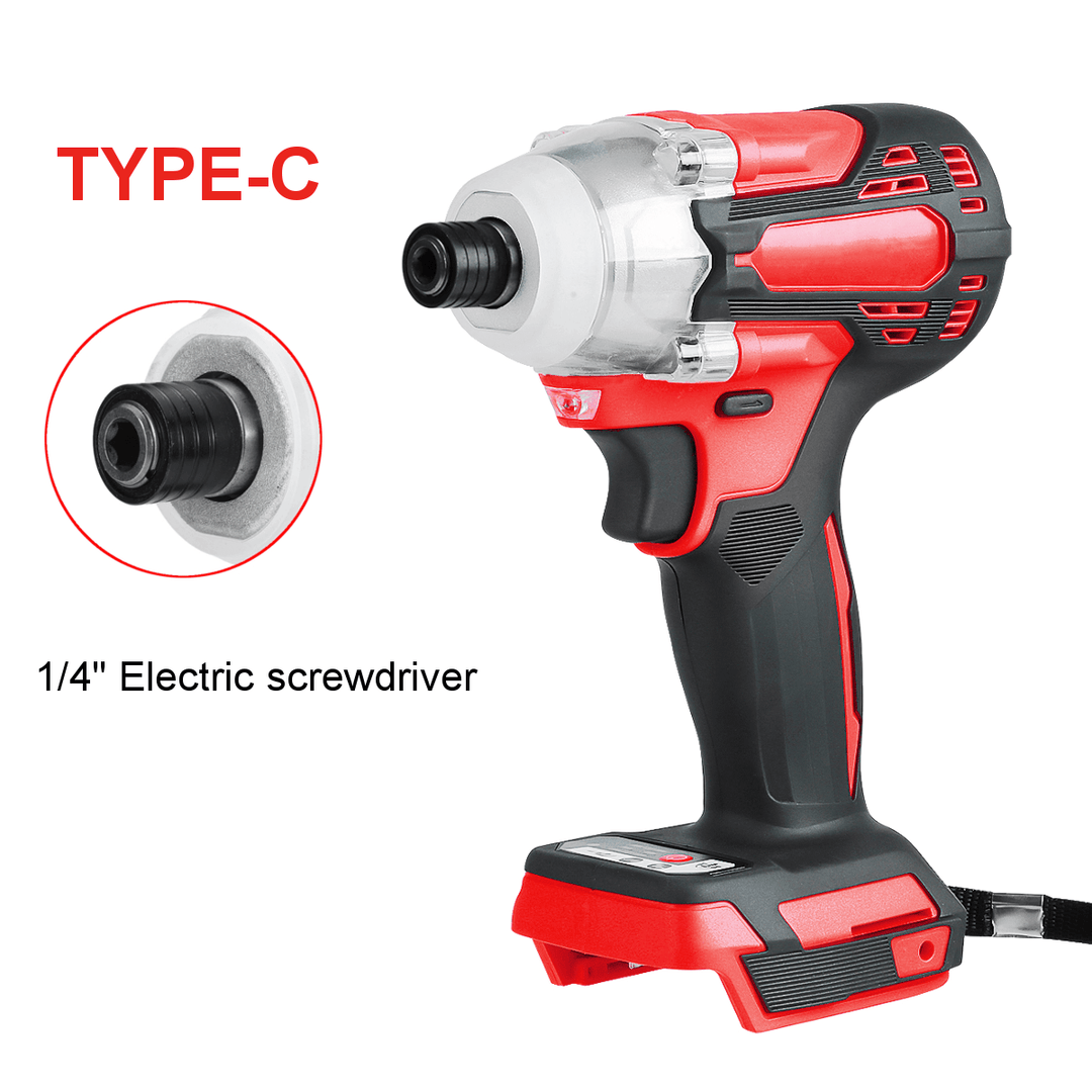 2 In1 800N.M. Li-Ion Brushless Cordless Electric 1/2" Wrench 1/4" Screwdriver Drill for Makita 18V Battery - MRSLM