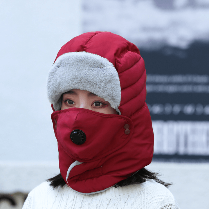 Women'S Hat Cold-Proof Hat Cycling Ear Protection Thickened Cold-Proof Warm Cotton Cap - MRSLM