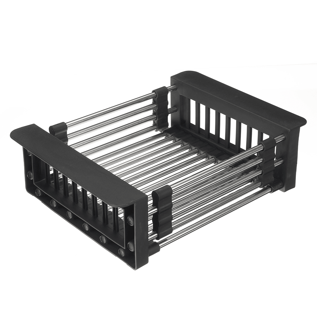 Retractable Dish Drainer Rack Storage Drip Tray Sink Drying Holder Plate Drain Shelf - MRSLM