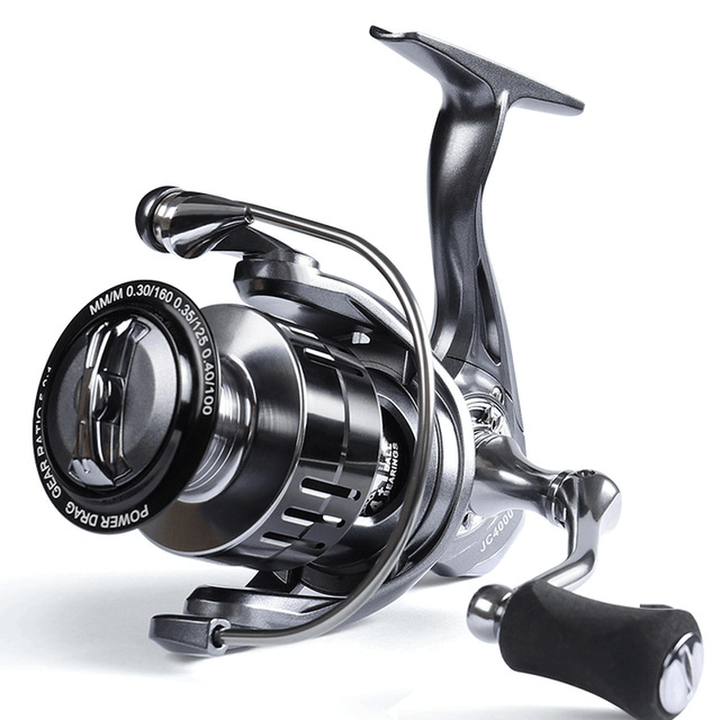 LINNHUE Fishing Reel 5.2:1 Tooth Speed Ratio 4+1 Bearings 8KG Unloading Force Value Metal Spinning Reel Light Weight Fishing Reel - MRSLM