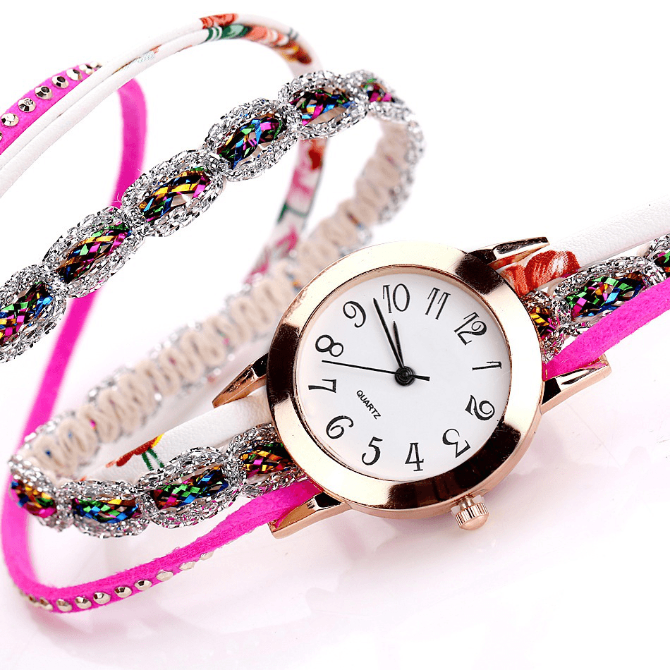 DUOYA Retro Style Women Bracelet Watch Rhinestone Quartz Watch - MRSLM