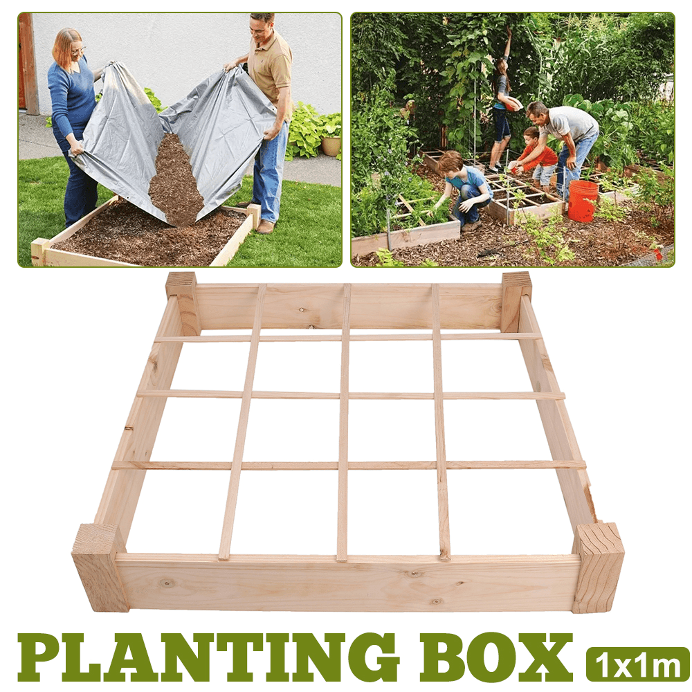 Belham Living 4 X 8 Ft. Raised Garden Bed with Grow Grid Planting Grow Box - MRSLM