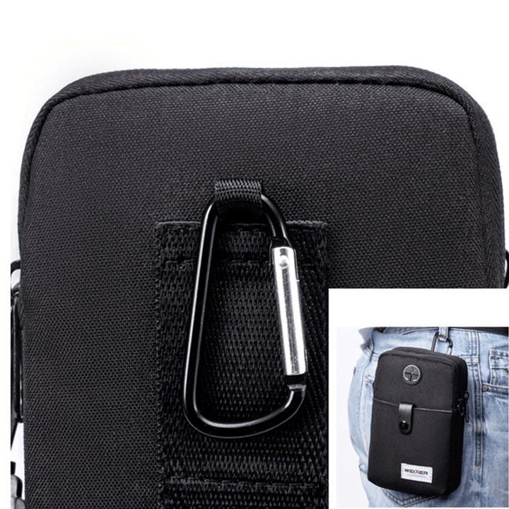 Men Earphone Hole Crossbody Bag Waist Bag Phone Bag for Outdoor Travel - MRSLM