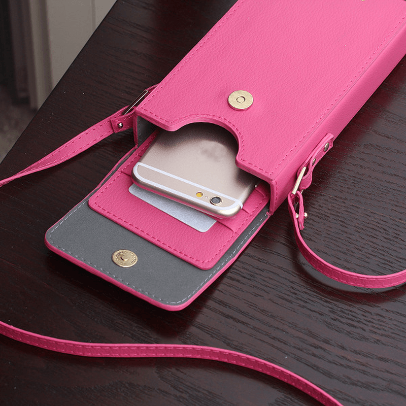 Women PU Hasp Shoulder Bags Mini Crossbody Bags 6'' Phone Case for Iphone 6S plus Samsung Huawei - MRSLM