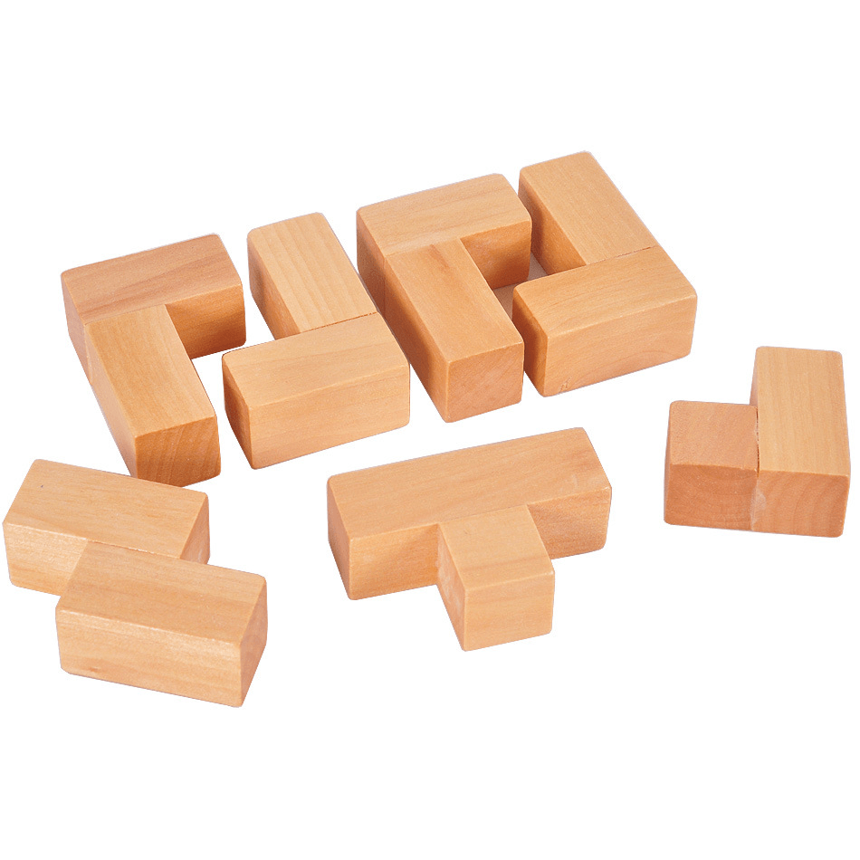 Adult Wooden Educational Toy Kongming Lock Seven Cubes - MRSLM