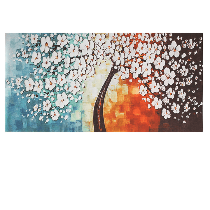 White Plum Flower Tree Oil Paintings Unframed Canvas Print Wall Art Picture Home Decorations - MRSLM