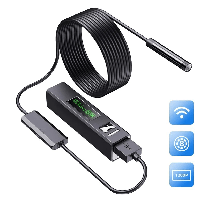 Wireless Endoscope Camera Wifi 1200P HD Borescope Inspection Camera IP68 Waterproof Snake Camera for Iphone Android for Inspecting Motor Engine Sewer Pipe Vehicle - MRSLM