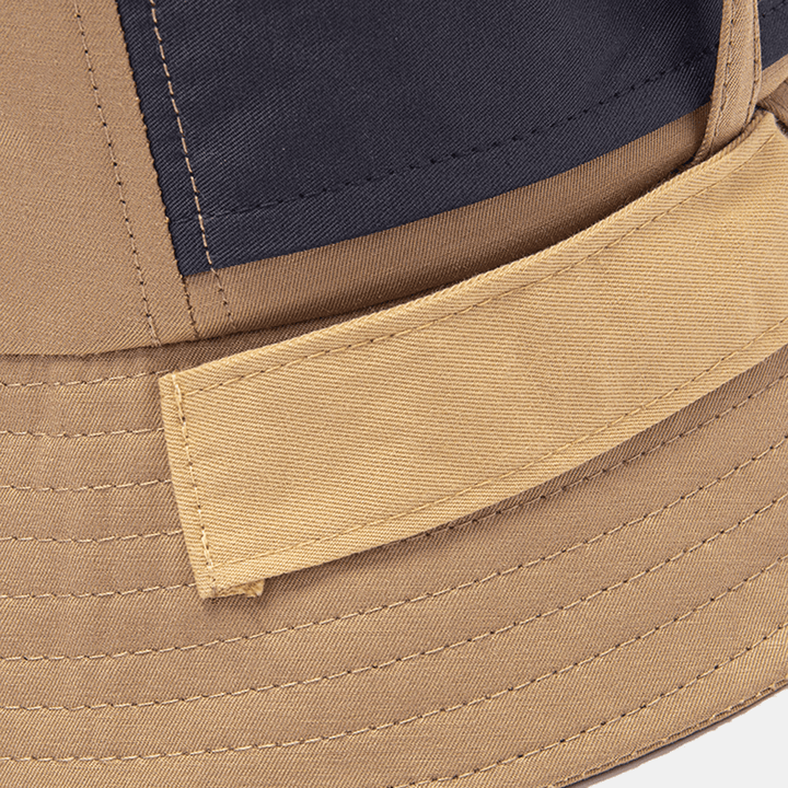 Unisex Cotton Contrast Color Bandage Dovetail Unique Fashion Bucket Hat - MRSLM