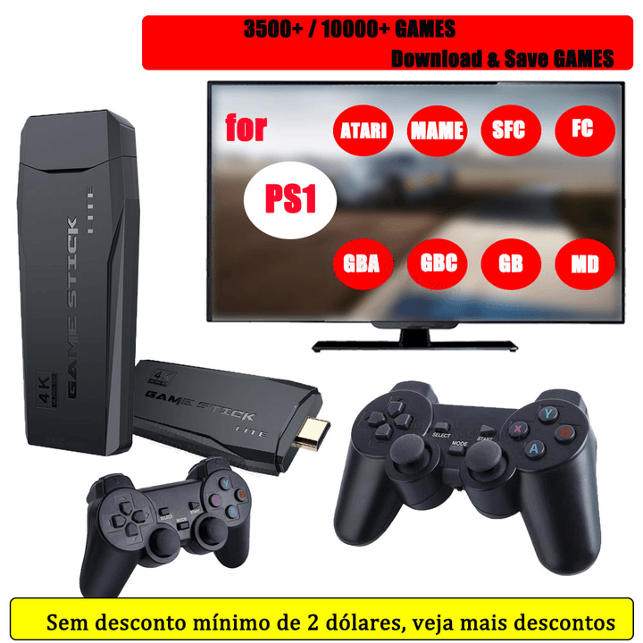 TV Game Console HD 4K Connection Double Wireless Gamepad - MRSLM