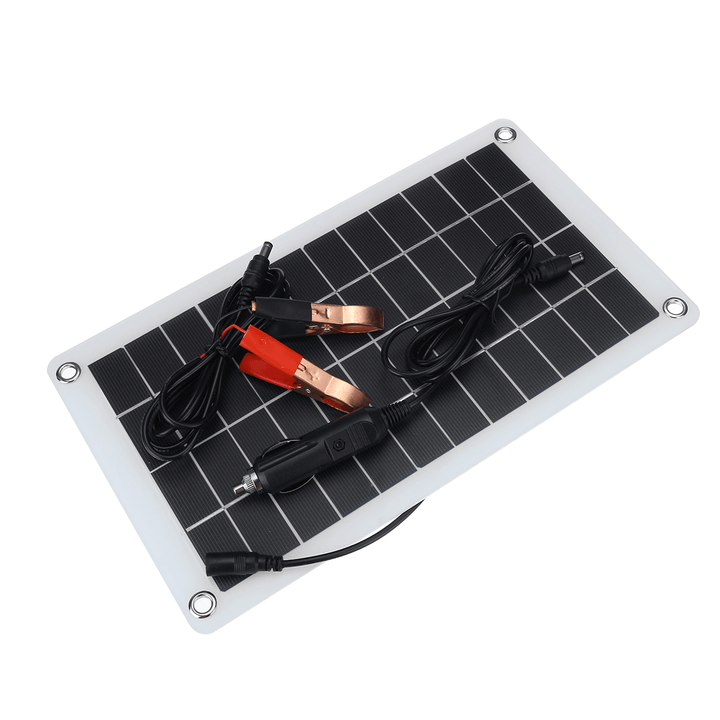 12V 7.5W Polysilicon Solar Panel Battery Charger Clip for Car RV Boat Outdoor - MRSLM