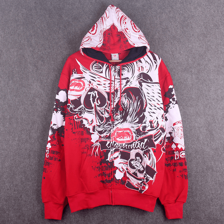 Fashionable Men'S Graffiti Hooded Jacket - MRSLM