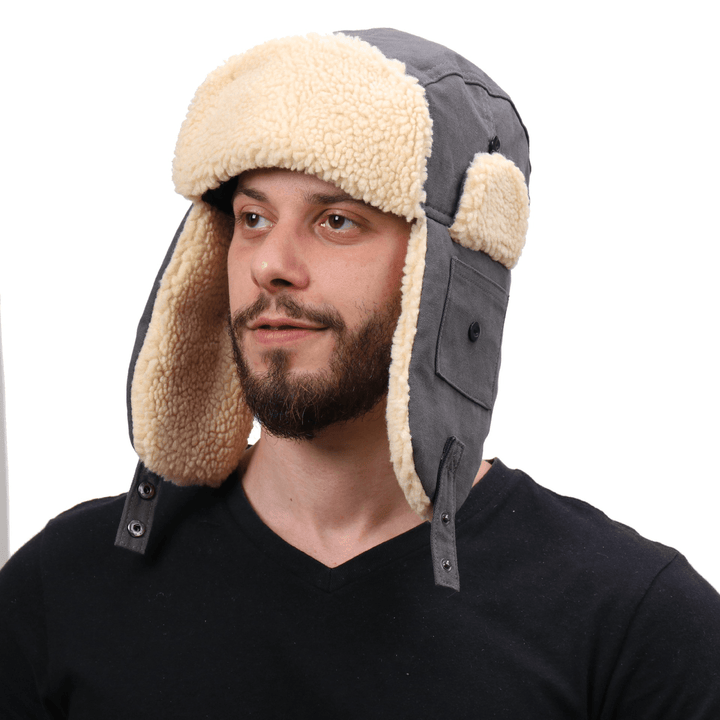 Windproof Outdoor Ski Hat with Thickened Ear Protection Flying Cap - MRSLM