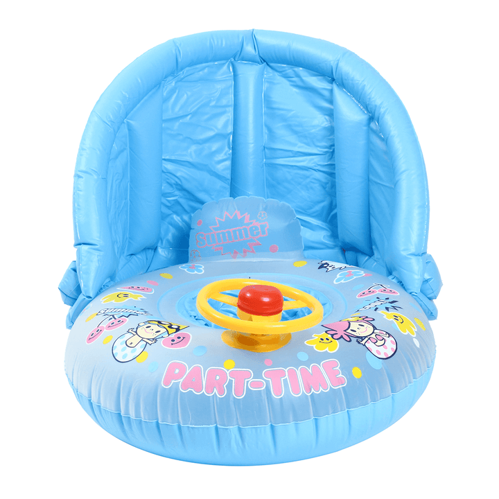 Inflatable Sunshade Baby Kids Water Float Seat Boat Swimming Ring Pool Fun - MRSLM