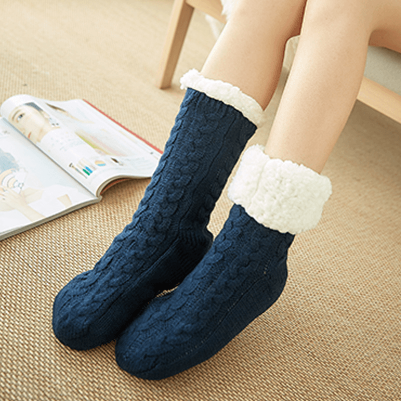 Women Winter Thickening Warm Non-Slip Middle Tube Socks - MRSLM