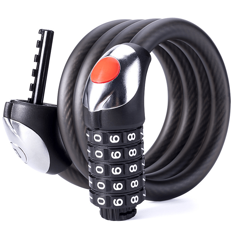 ROCKBROS Bicycle Lock with Light Night Vision Light Anti-Theft Code Lock Waterproof Electric Bike Lock Chain Bar Outdoor Cycling Bike Accessories - MRSLM