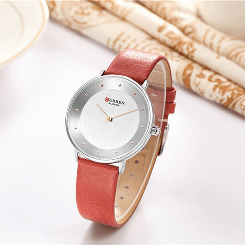 CURREN 9033 Fashion Casual Time Display PU Leather Strap Women Quartz Watch - MRSLM