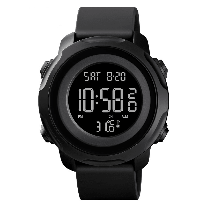 SKMEI 1682 Body/Ambient Temperature Measurement Date Week Display 5ATM Waterproof EL Light Men Digital Watch - MRSLM
