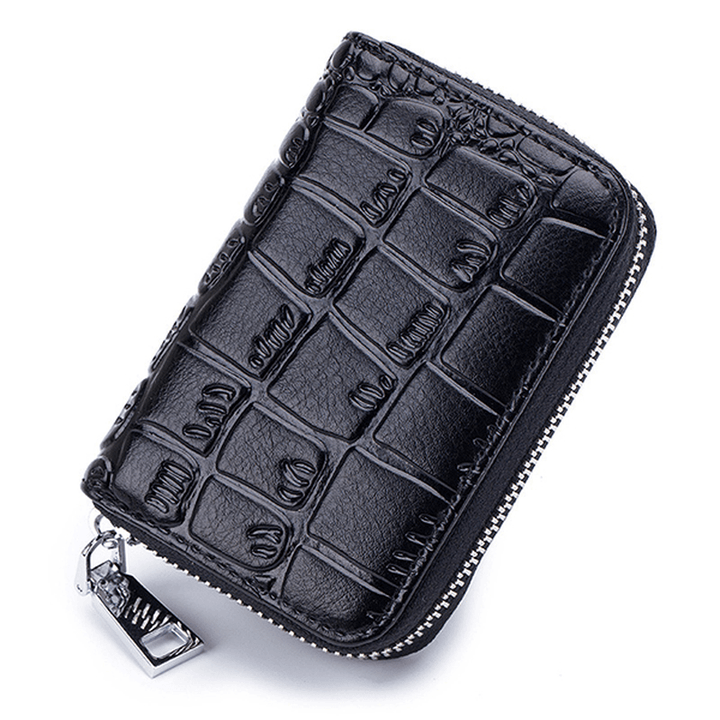 Women Genuine Leather Stone Pattern 16 Card Slots Wallet - MRSLM