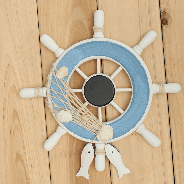 Wood Boat Ship Wheel Rudder Nautical Decoration Beach Home Wall Hanging Decorations - MRSLM