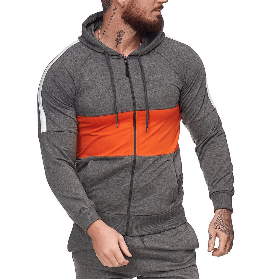 Men'S Slim Sports Cardigan Sweater Color Block Fashion Casual Jacket Tops - MRSLM