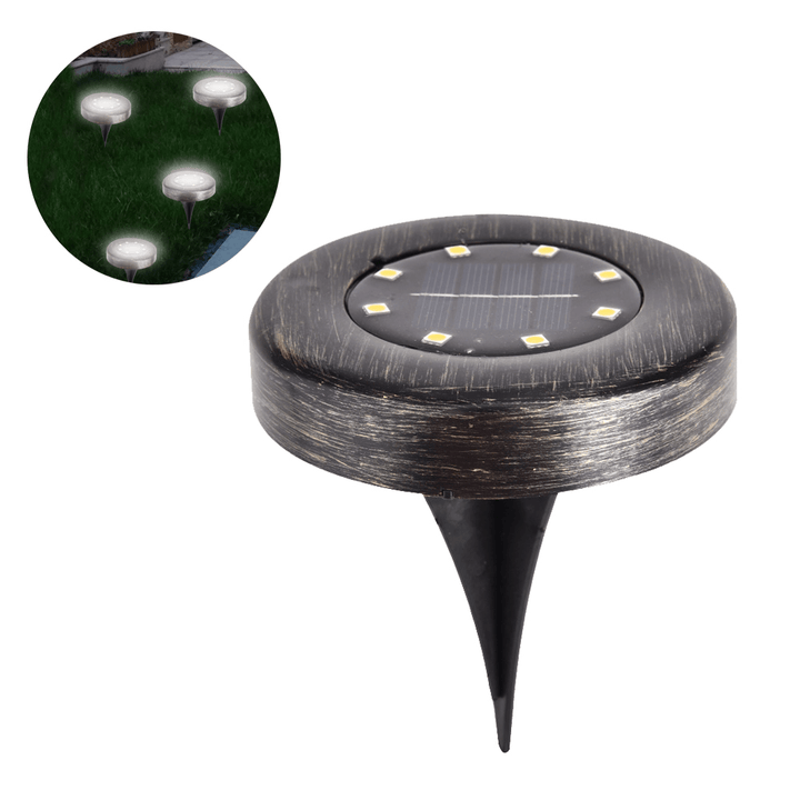 8 LED Solar Ground Lights Waterproof Disk Light Super Bright Smart Camping Lamp for Lawn Pathway Yard Driveway - MRSLM