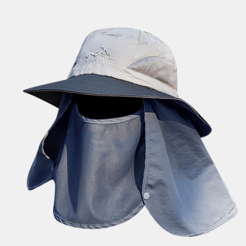 Men Outdoor Hinking Hat Summer Protection Cover Face Visor Outdoor Fishing Hat - MRSLM