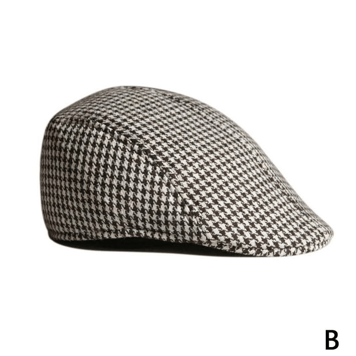 Grid Parent-Child Woolen Beret Casual Houndstooth Hat - MRSLM