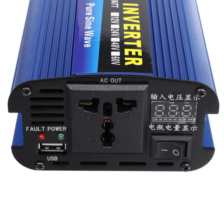 1000W Power Inverter DC 12/24/48V to AC 220V Car Sine Wave Converter - MRSLM