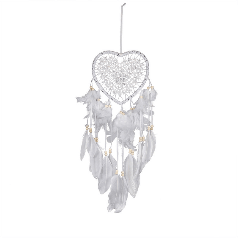 LED Light Dreamcatcher Feather Bedroom Heart Shape Bedroom Home Decoration Livingroom Dreamcatcher Gift Decorations - MRSLM