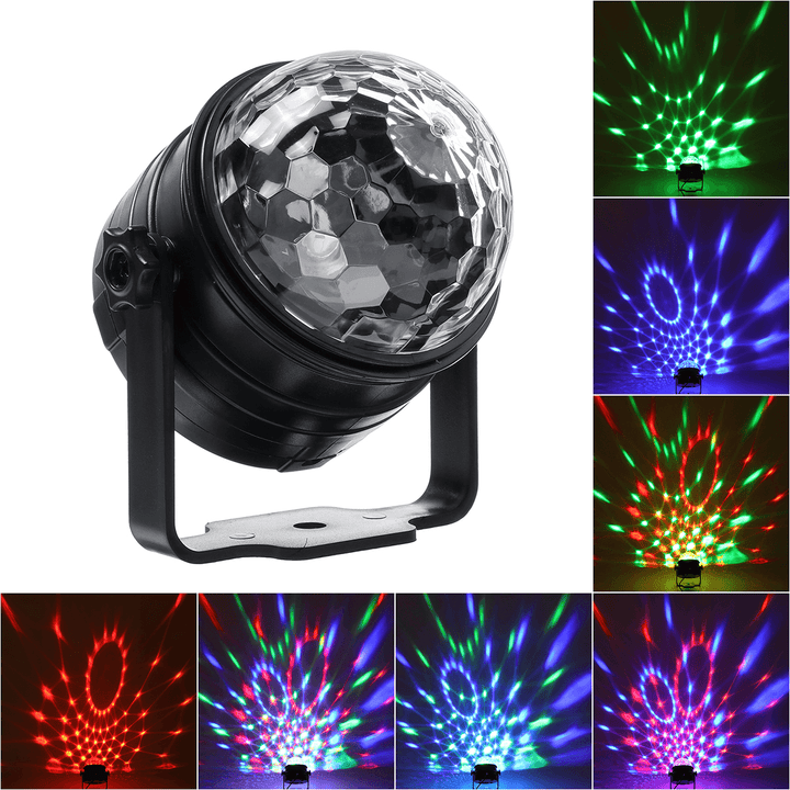 6W 110-240V 6 Modes RGB Disco Party Lights Strobe LED DJ Ball Sound Activated Bulb Dance Lamp Holidays Decor - MRSLM