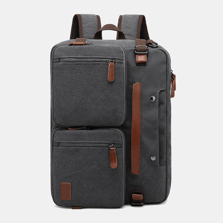 Men Casual Multicarry Large Capacity 15.6/17 Inch Laptop Bag Backpack Multi-Pocket Crossbody Bag - MRSLM