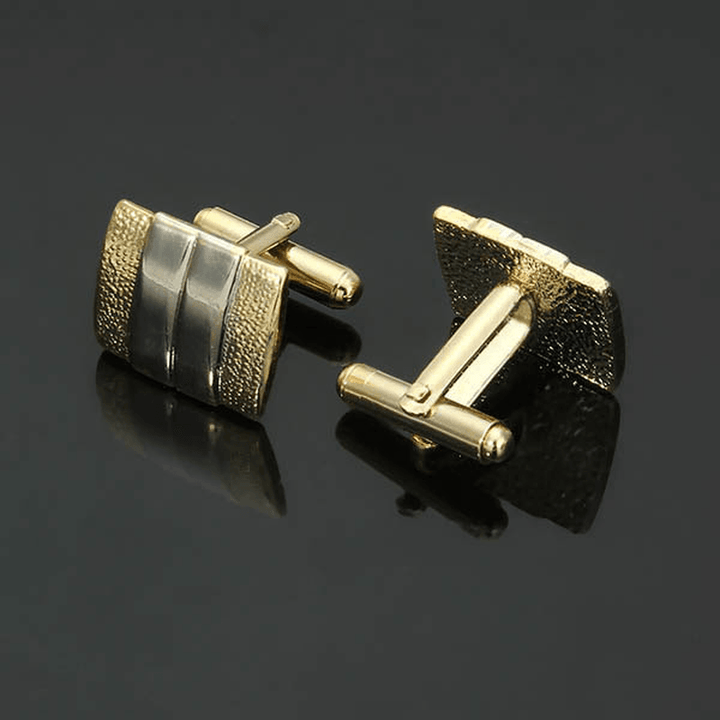 Men Formal Scrub Lavalier Cufflink Suit Business Iron Double Color Geometry Lavalier Cufflink - MRSLM