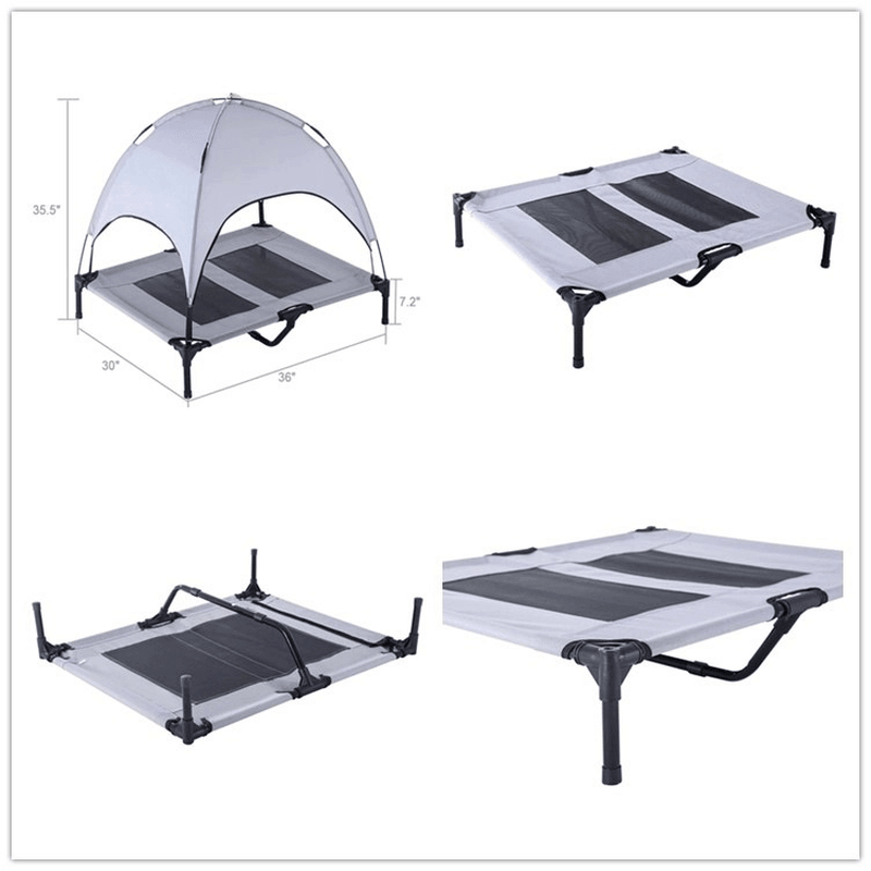 2-In-1 Dog Bed Tent Folding Portable Pet House Waterproof Sunscreen Shelter for Animals Outdoor Camping - MRSLM