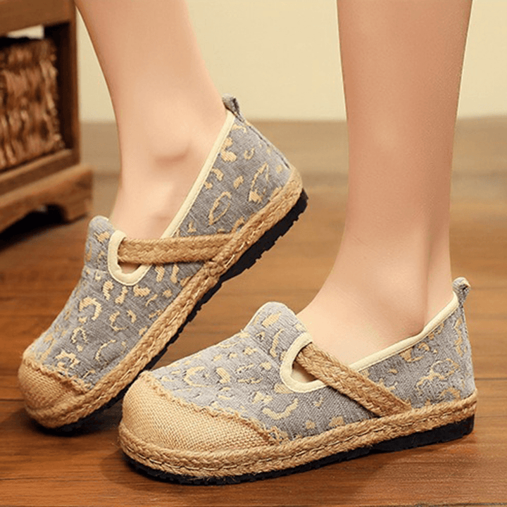 Women Linen Handmade Espadrille Comfy Wearable Casual Loafers - MRSLM