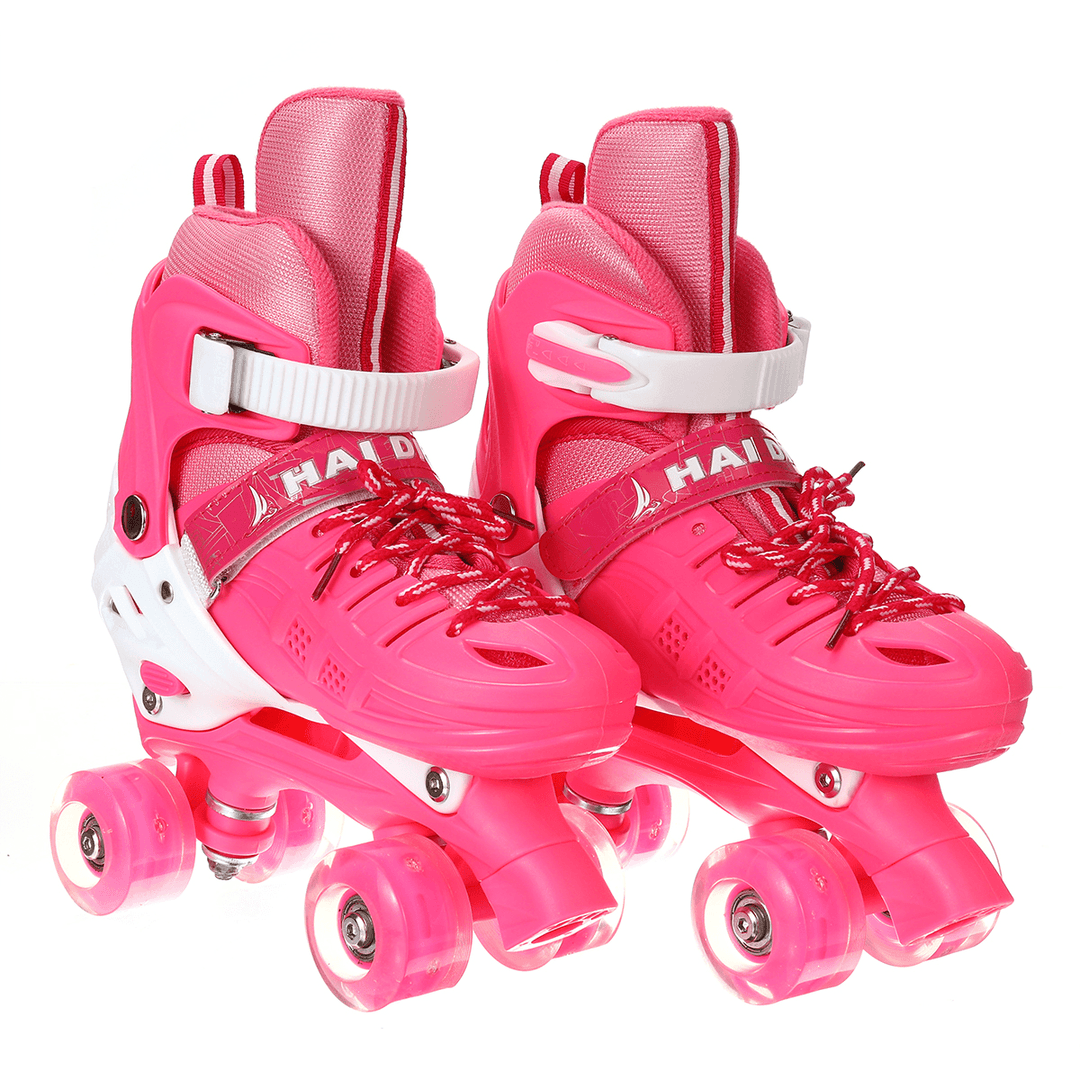 Kids Inline Skates Roller Skates Blades Adjustable Light up Boots Four Wheel Full Flash - MRSLM