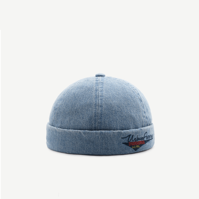 Hat Men'S Four Seasons Wash Denim Melon Skin Hat Street Hip Hop Landlord Hat Personality Fashion Retro Beauty - MRSLM