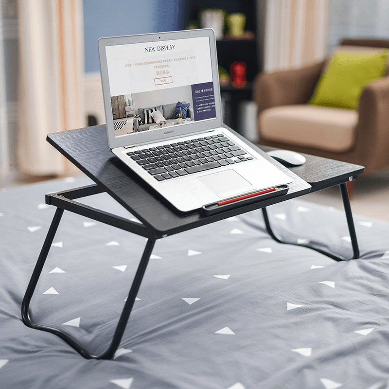 A1 Upgraded Foldable Wooden Laptop Desk Portable Folding Conputer Desk Bed Notebook Stand Study Table Breakfast Bed Tray - MRSLM