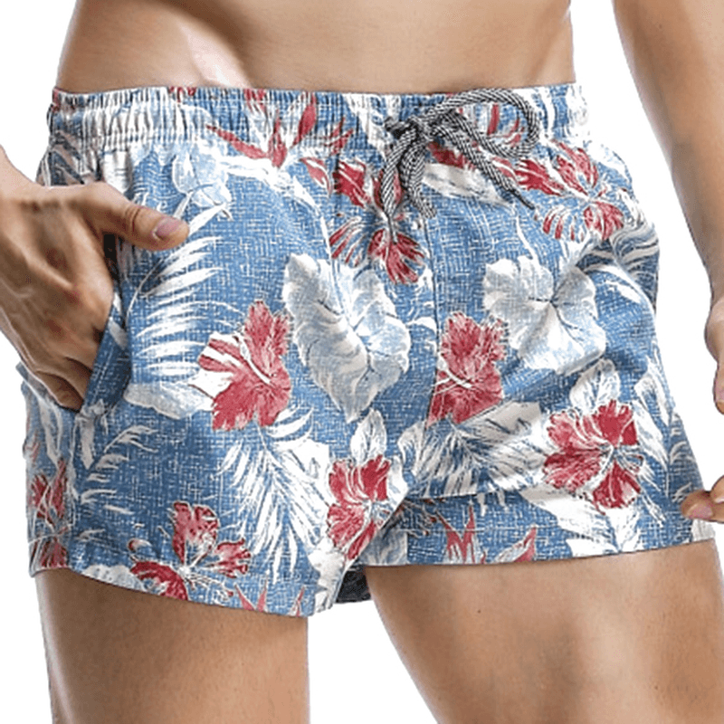 Fashion Hawaiian Printing Quick Dry Breathable Sports Board Shorts for Men - MRSLM