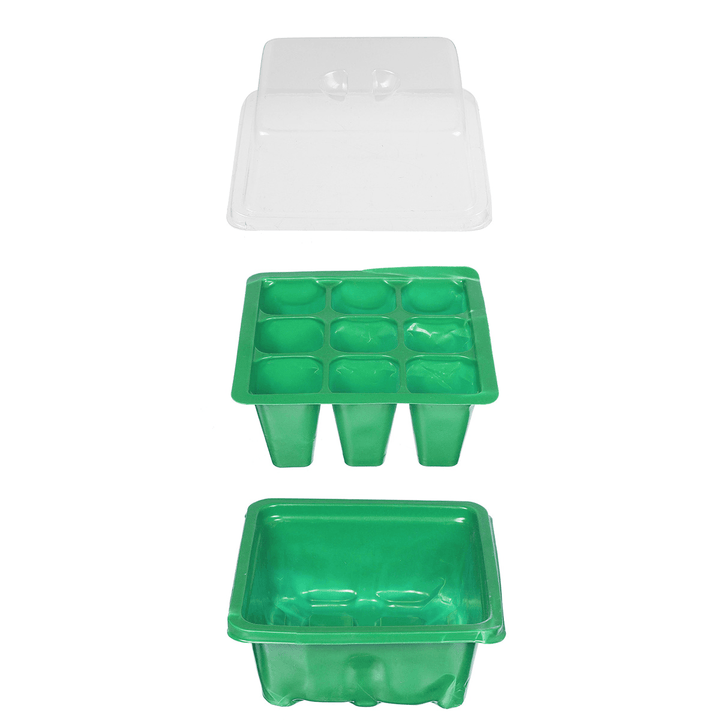 9 Holes Plastic Planting Box Set Nursery Pot Plant Grow Garden Germination Kit - MRSLM