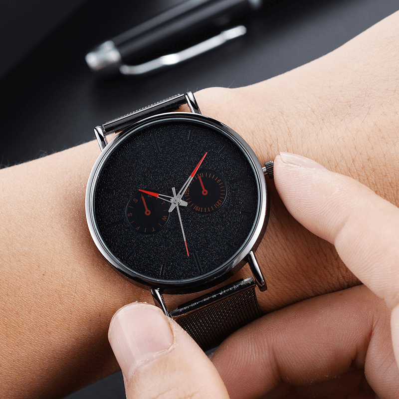 Fashion Sport Men Watches Full Alloy Case Band Matte Dial Waterproof Chronograph Quartz Watch - MRSLM