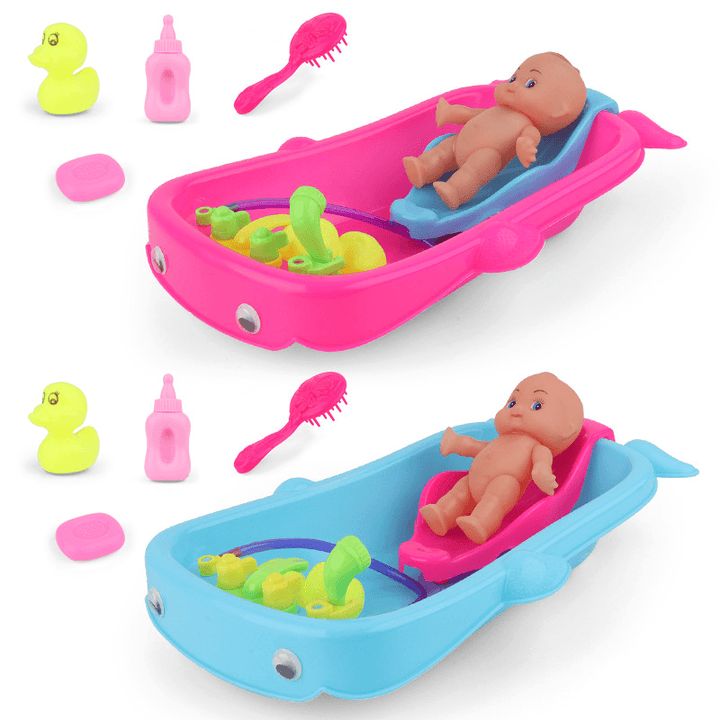 Baby Playing in Water Tub with Bath Toys - MRSLM