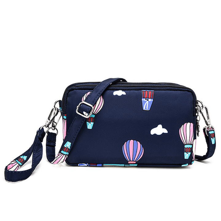 Women Nylon Colorful Multi-Level Casual Wallet Shoulder Bag - MRSLM