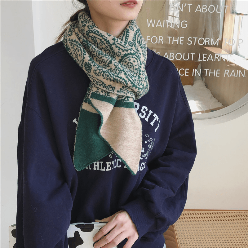 Cashew Flower Thickened Warmth Student Scarf - MRSLM