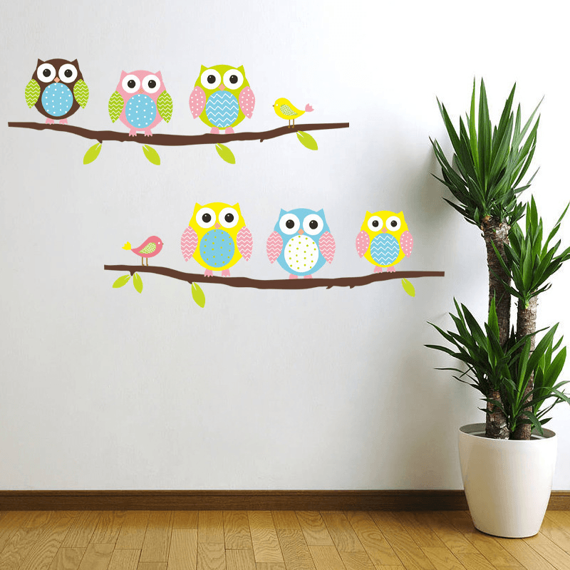 Owl Branch Tree Children Bedroom Living Room Living Room Wall Sticker Waterproof Can Be Removed - MRSLM