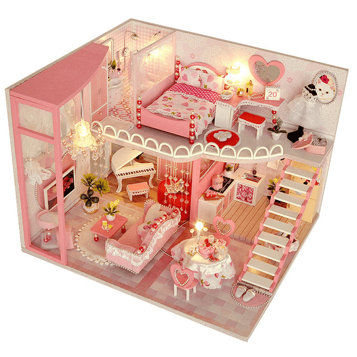 TIANYU TC40 Dream Loft Edition DIY Doll House Hand Assembled Model Creative Gift with Dust Cover - MRSLM