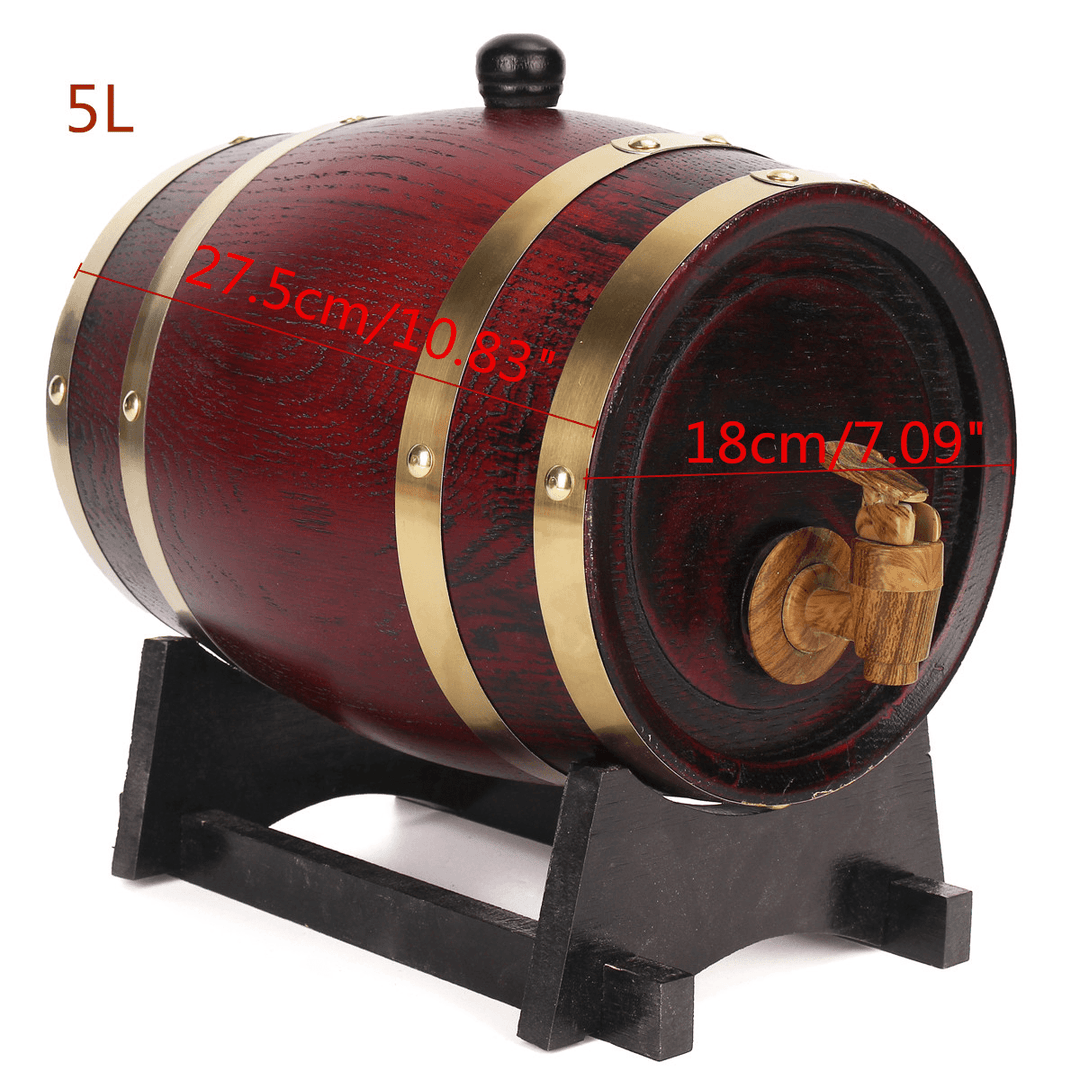 Weikeduo Vtc-808 Wooden Alcohol Barrel 1.5L/3L/5L Rum Brewing Container Phnom Penh Decoration-Red Oak - MRSLM