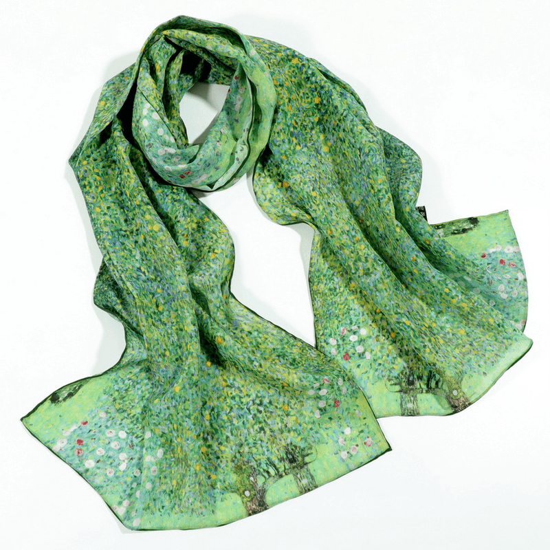 Silk Oil Painting Scarf Female Silk - MRSLM