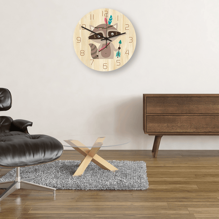 CC028 Creative Squirrel Pattern Wall Clock Mute Wall Clock Quartz Wall Clock for Home Office Decorations - MRSLM