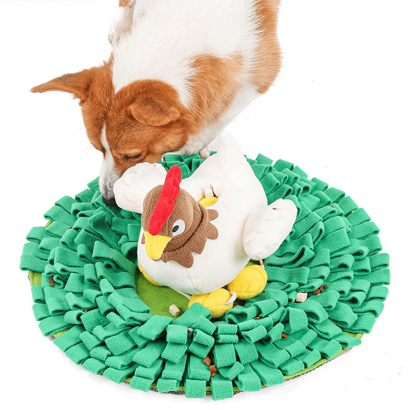 Doglemi Designer Chicken Hatching Eggs Snuffling Mat with Toys Pet Nosework Blanket Set - MRSLM