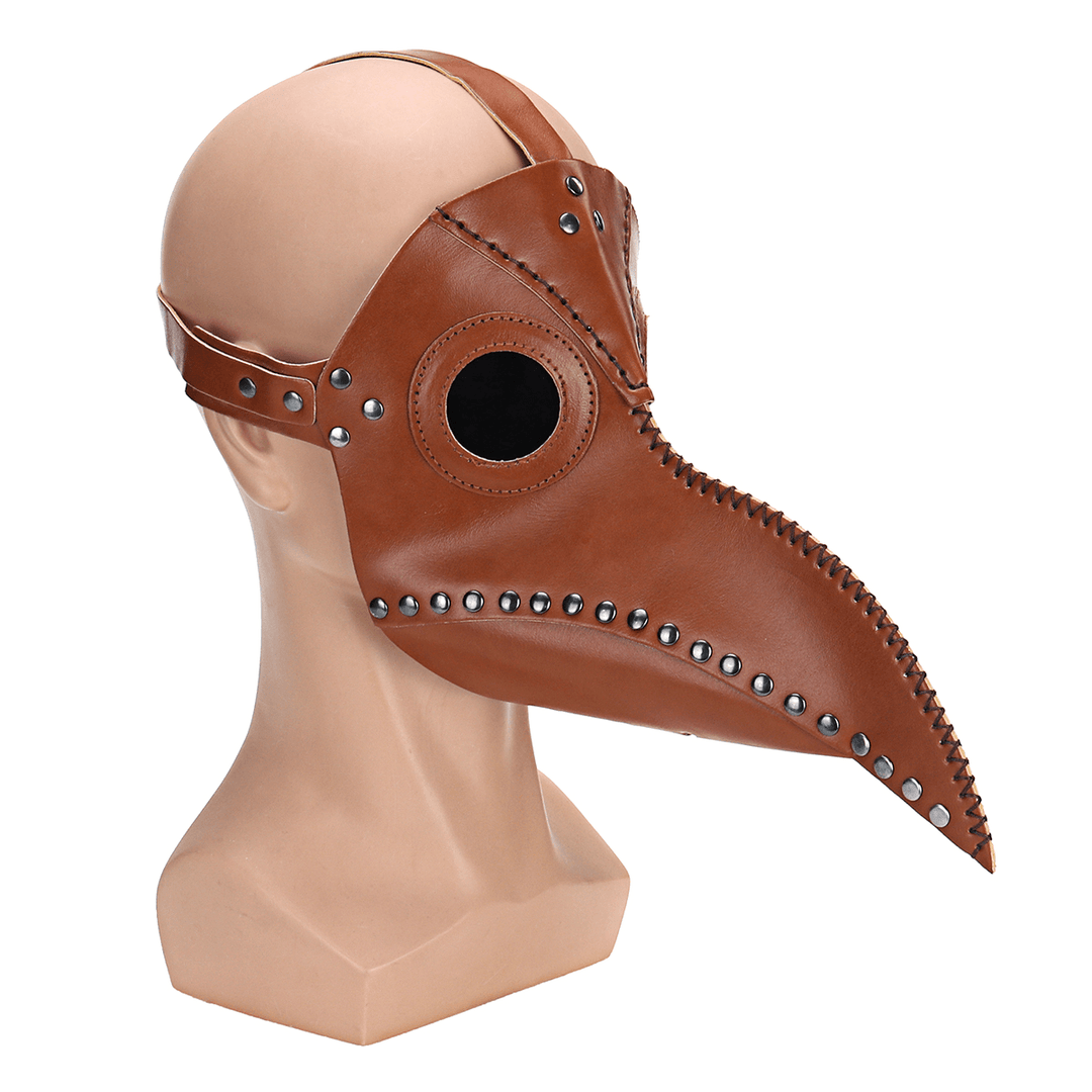 Steampunk Bird Beak Mask Retro Rivet Cosplay Leather Halloween - MRSLM